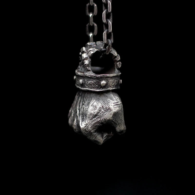 Fist Hammering Gesture Pendant Necklace