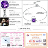 Natural 1.75ct Amethyst Bracelet Solid 925 Silver Purple Gemstone Plated
