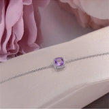 Natural 1.75ct Amethyst Bracelet Solid 925 Silver Purple Gemstone Plated