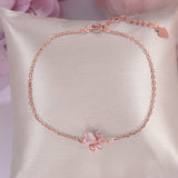 925 Silver Bracelet Rose Quartz 5X5.5mm Bear Paw Pink Gemstone