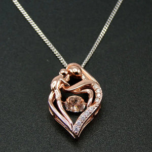 925 Sterling Silver Dancing CZ Stone Pendant Necklace For Party Gift