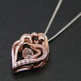 925 Sterling Silver Dancing CZ Stone Pendant Necklace For Party Gift