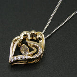 925 Sterling Silver Dancing CZ Stone Pendant Necklace For Party Gift