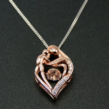 925 Sterling Silver Dancing CZ Stone Pendant Necklace For Party Gift