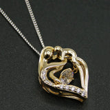 925 Sterling Silver Dancing CZ Stone Pendant Necklace For Party Gift