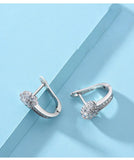 925 Silver Zircon Flower Earrings Charm Jewelry for Women