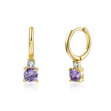 925 Silver Enamel Cross Earring Women Zircon Drop Eearrings