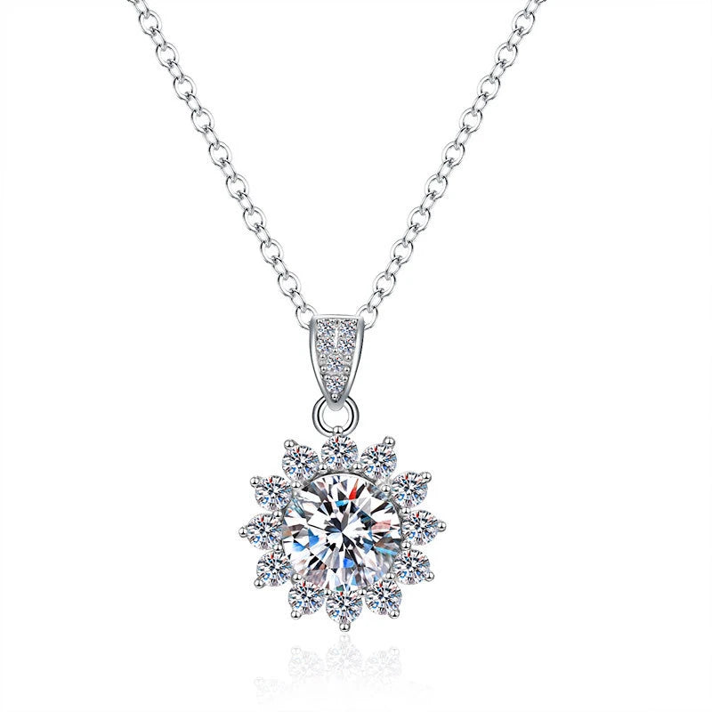 925 Silver Necklace Flower Pendant Necklaces For Women