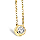 925 Silver Pendant Necklace 0.5Ct Round Bubble Wedding Party Gift