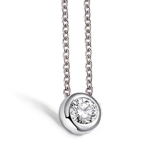 925 Silver Pendant Necklace 0.5Ct Round Bubble Wedding Party Gift