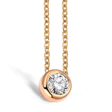 925 Silver Pendant Necklace 0.5Ct Round Bubble Wedding Party Gift