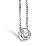 925 Silver Pendant Necklace 0.5Ct Round Bubble Wedding Party Gift