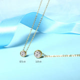 925 Silver Pendant Necklace 0.5Ct Round Bubble Wedding Party Gift
