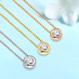 925 Silver Pendant Necklace 0.5Ct Round Bubble Wedding Party Gift