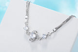Sterling Silver Crystal Clover Charm Bracelet