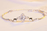 Sterling Silver Crystal Clover Charm Bracelet