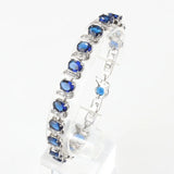 Colorful CZ Sterling Silver Bangle Bracelet Wedding Bridal Accessory