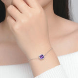 925 Sterling Silver Amethyst Bracelet - Natural Purple Gemstone