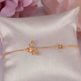 925 Silver Citrine Bee Gemstone Bracelet Lovely Bijouterie