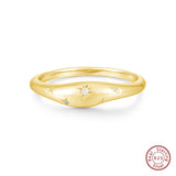 Chunky Silver Vermeil Plated Ring Zircon Sterling Silver Gemstone Ring