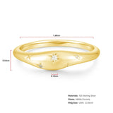 Chunky Silver Vermeil Plated Ring Zircon Sterling Silver Gemstone Ring