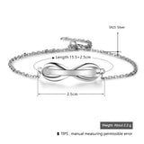 Cubic Infinity Charm Bracelet 925 Sterling Silver for Women Girls