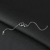 Cubic Love Heart Infinity Charm Bracelet 925 Sterling Silver Crystal