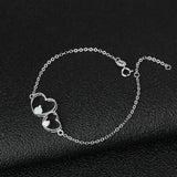 Cubic Love Heart Infinity Charm Bracelet 925 Sterling Silver Crystal