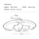 Cubic Love Heart Infinity Charm Bracelet 925 Sterling Silver Crystal