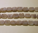 Dark Rainbow Square Druzy Quartz Bead Pendants Top Drilled