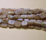 Dark Rainbow Square Druzy Quartz Bead Pendants Top Drilled