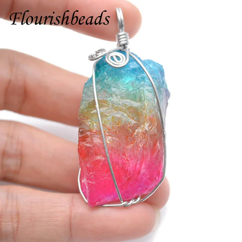 Natural Apatite Winding Pendant DIY Necklaces Women Men