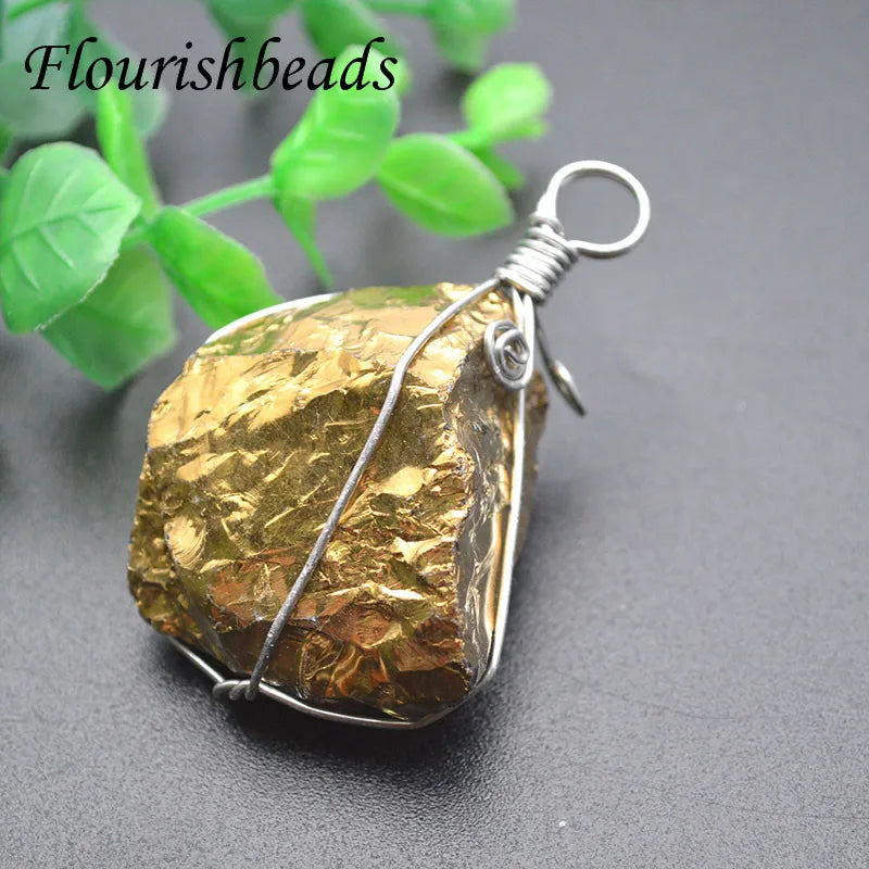 Natural Apatite Winding Pendant DIY Necklaces Women Men