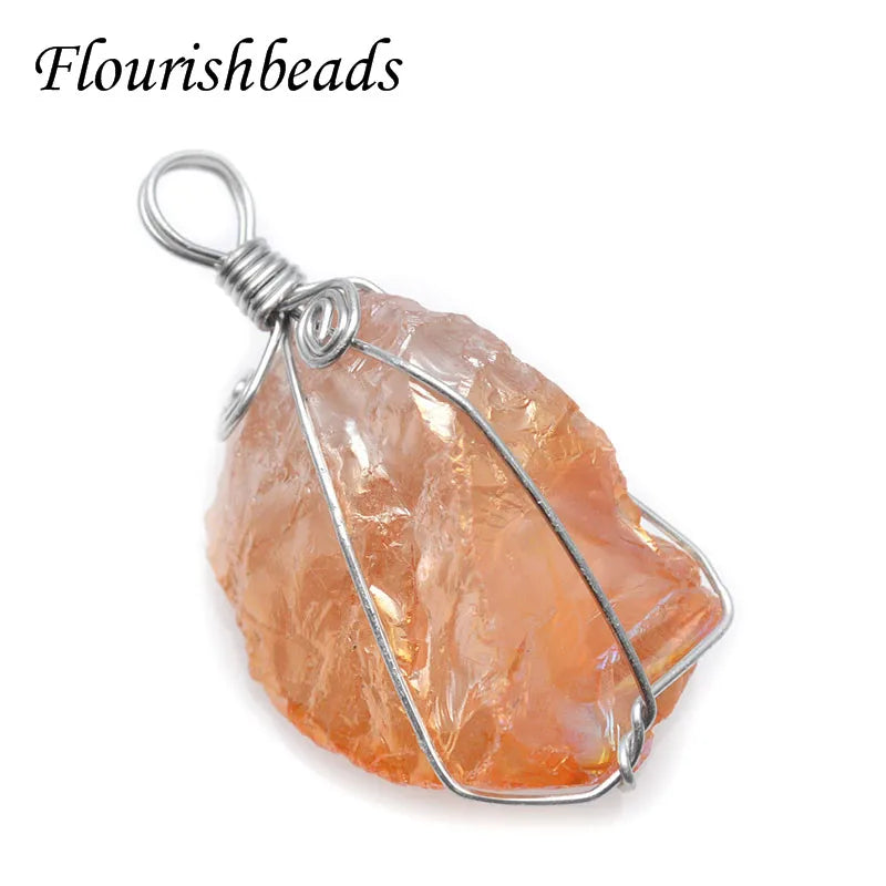 Natural Apatite Winding Pendant DIY Necklaces Women Men