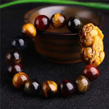 Natural Tigereye 16mm Bead Bracelet Gift