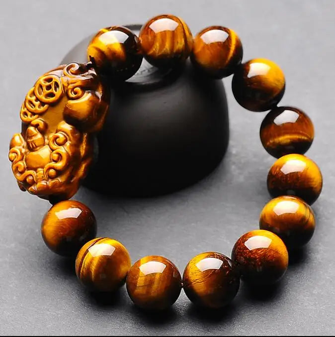 Natural Tigereye 16mm Bead Bracelet Gift