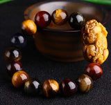 Natural Tigereye 16mm Bead Bracelet, Elastic, Gift