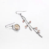 925 Silver Dangle Earrings Circle Pearl Ball Jewelry