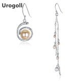 925 Silver Dangle Earrings Circle Pearl Ball Jewelry