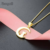 925 Silver Moon Pendant Necklace For Women Wedding Silver 925 Jewelry Gift