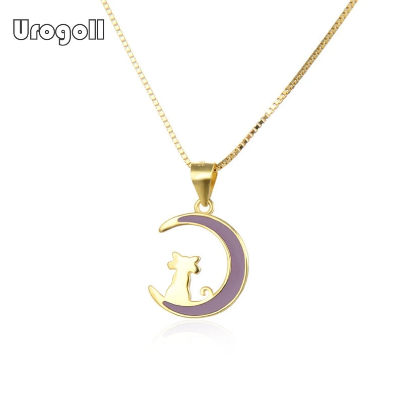 925 Silver Moon Pendant Necklace For Women Wedding Silver 925 Jewelry Gift