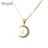 925 Silver Moon Pendant Necklace For Women Wedding Silver 925 Jewelry Gift