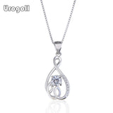 925 Silver Pendant Necklace Women Romantic Wedding Anniversary Jewelry