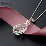 925 Silver Pendant Necklace Women Romantic Wedding Anniversary Jewelry