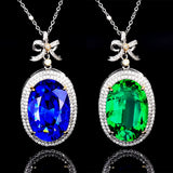 Geometric Pendant Necklace with Large Zircon for Wedding Party