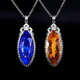 Geometric Pendant Necklace with Large Zircon for Wedding Party