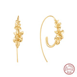 Geometrical 14k Plated S925 Sterling Silver Exaggerated Medieval Flower Earrings