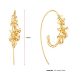 Geometrical 14k Plated S925 Sterling Silver Exaggerated Medieval Flower Earrings