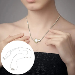 Sterling Silver Freshwater Cultured Pendant Necklace Circle Pendant