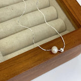 Sterling Silver Freshwater Cultured Pendant Necklace Circle Pendant